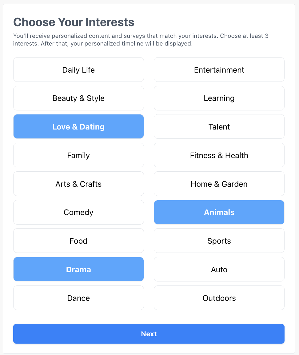 Choose interest to earn money online easily