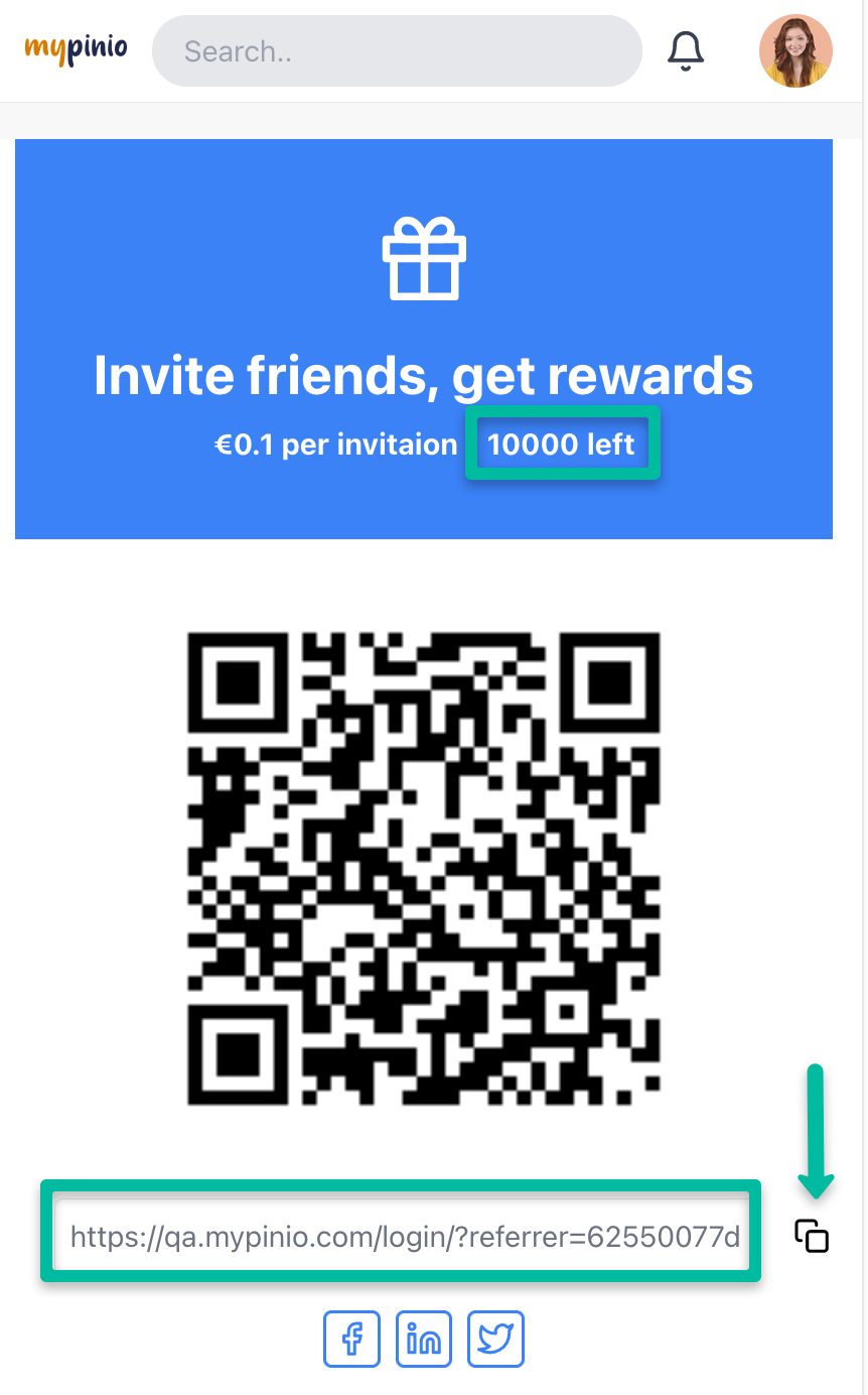 Copy Referer Link for Influencer